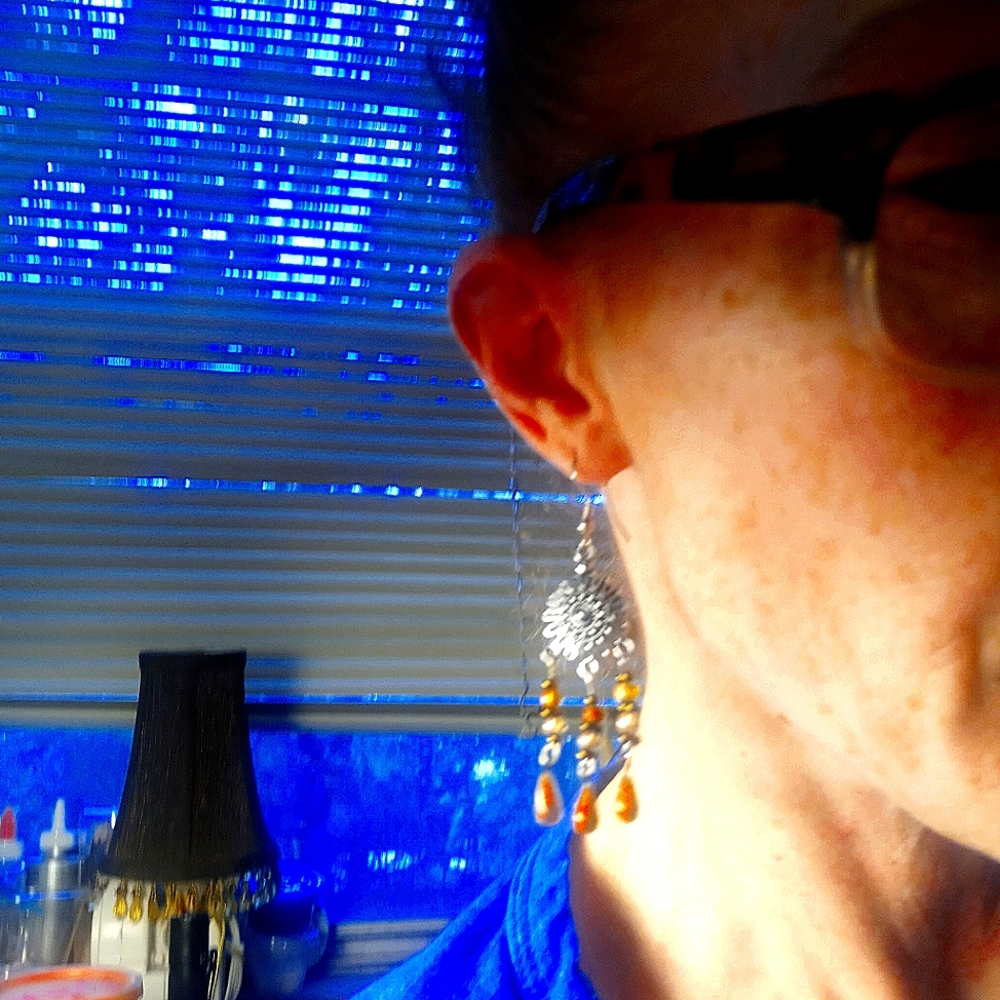Hand Crafted Dangle Earrings Vintage ball gown beads